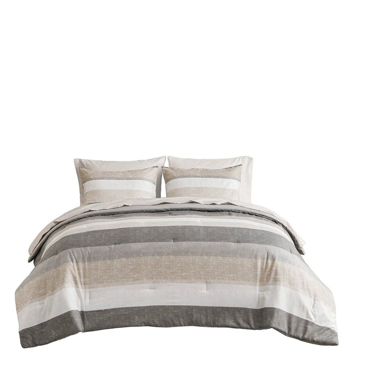 Gracie Mills Ware Striped Comforter Set With Bed Sheets - Grace-15243